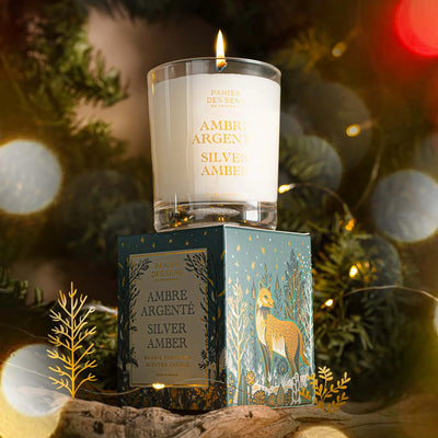 Bougie parfumée de Noël - Ambre Argenté 180g