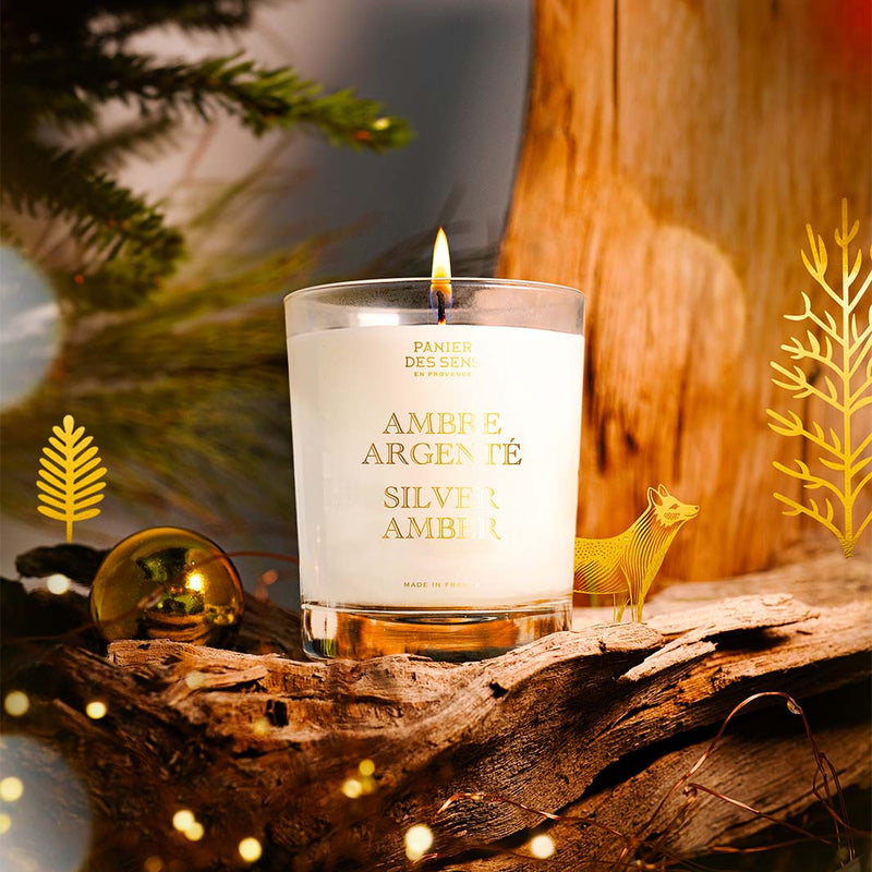 Bougie parfumée de Noël - Ambre Argenté 180g