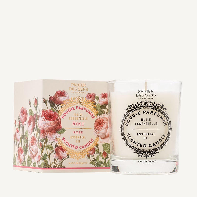 Bougie parfumée - Parfum Rose Envoûtante 180g - Panier des Sens