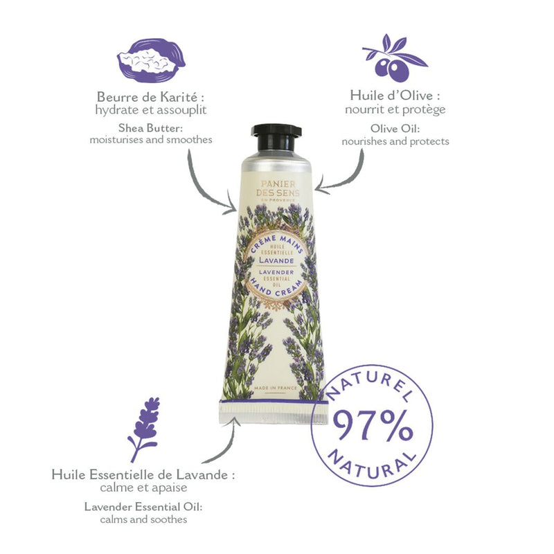 Coffret soins des mains aux huiles essentielles - Lavande, Rose, Verveine - Panier des Sens