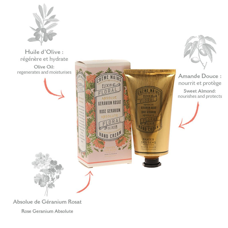 Crème pour les mains - Géranium Rosat 75ml - Panier des Sens