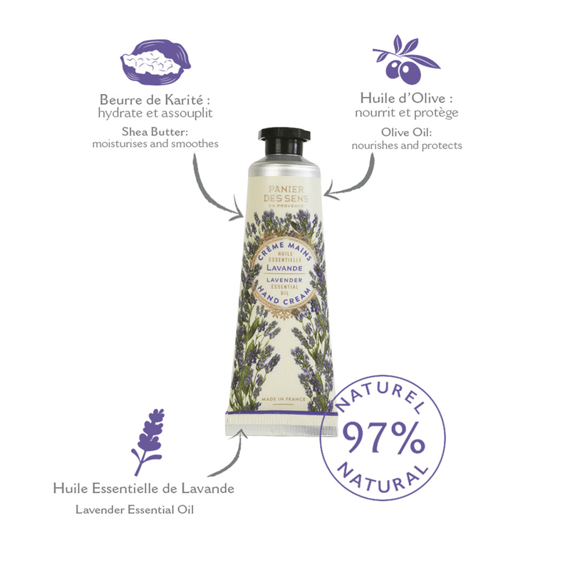 Crème pour les mains - Lavande Apaisante 30ml - Panier des Sens
