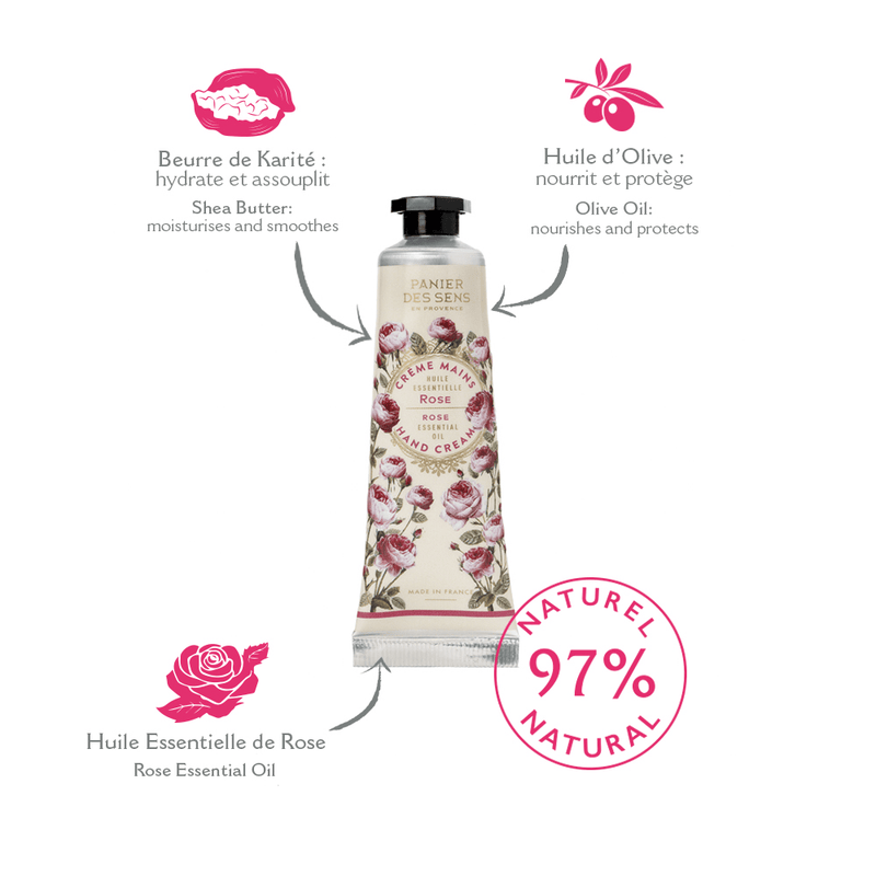 Crème pour les mains - Rose Envoûtante 30ml - Panier des Sens