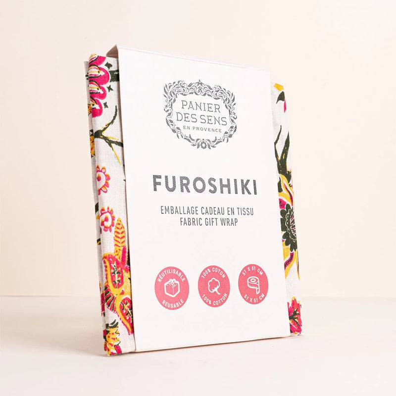 Furoshiki emballage cadeau réutilisable 100% coton avec fourreau 51x51 cm