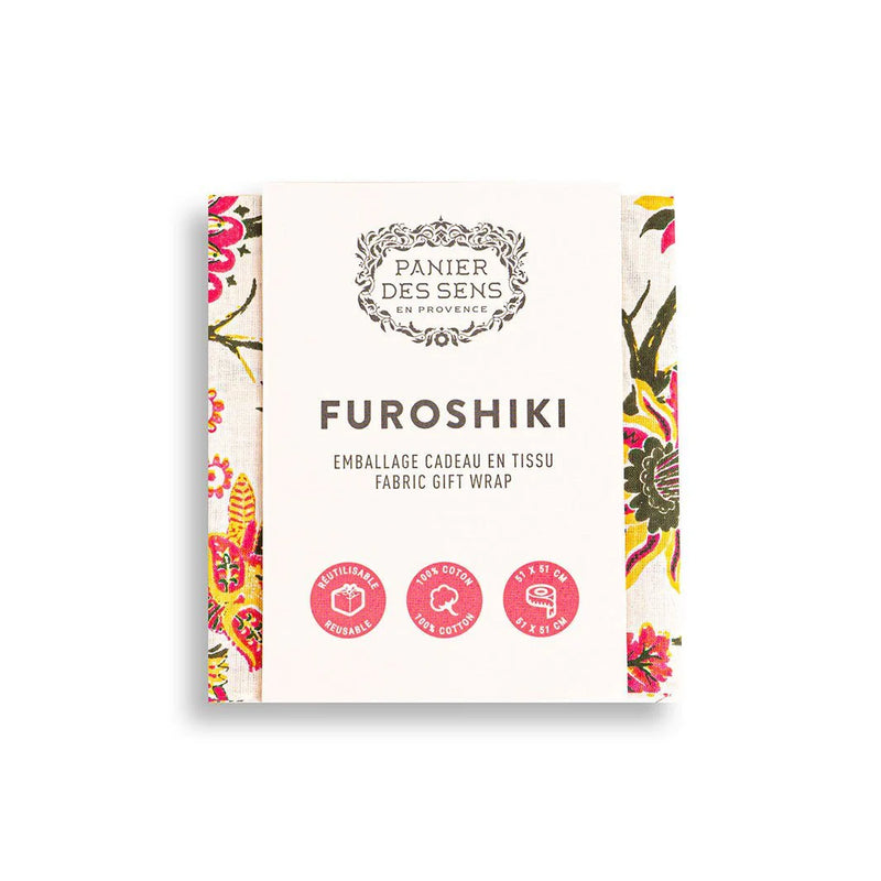 Furoshiki emballage cadeau réutilisable 100% coton avec fourreau 51x51 cm
