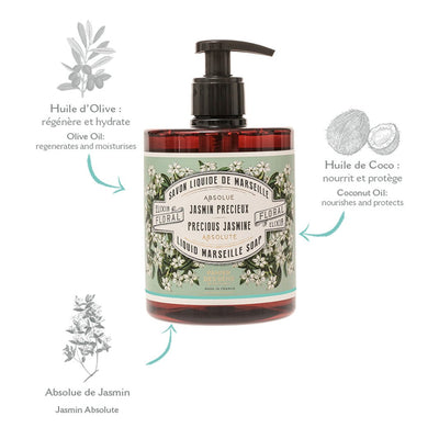 Savon de Marseille liquide – Jasmin Précieux 500ml - Panier des Sens