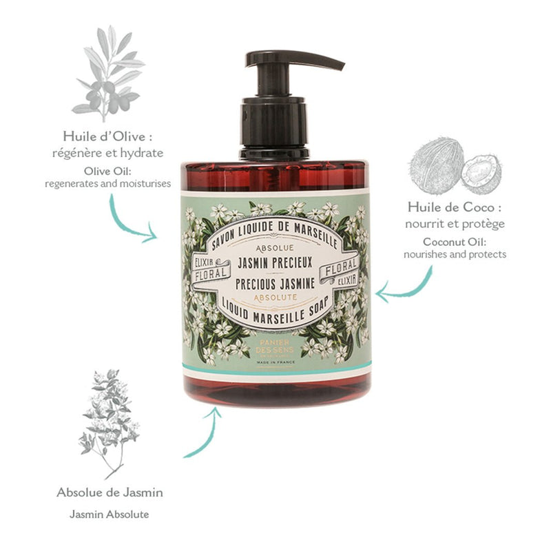Savon de Marseille liquide – Jasmin Précieux 500ml - Panier des Sens