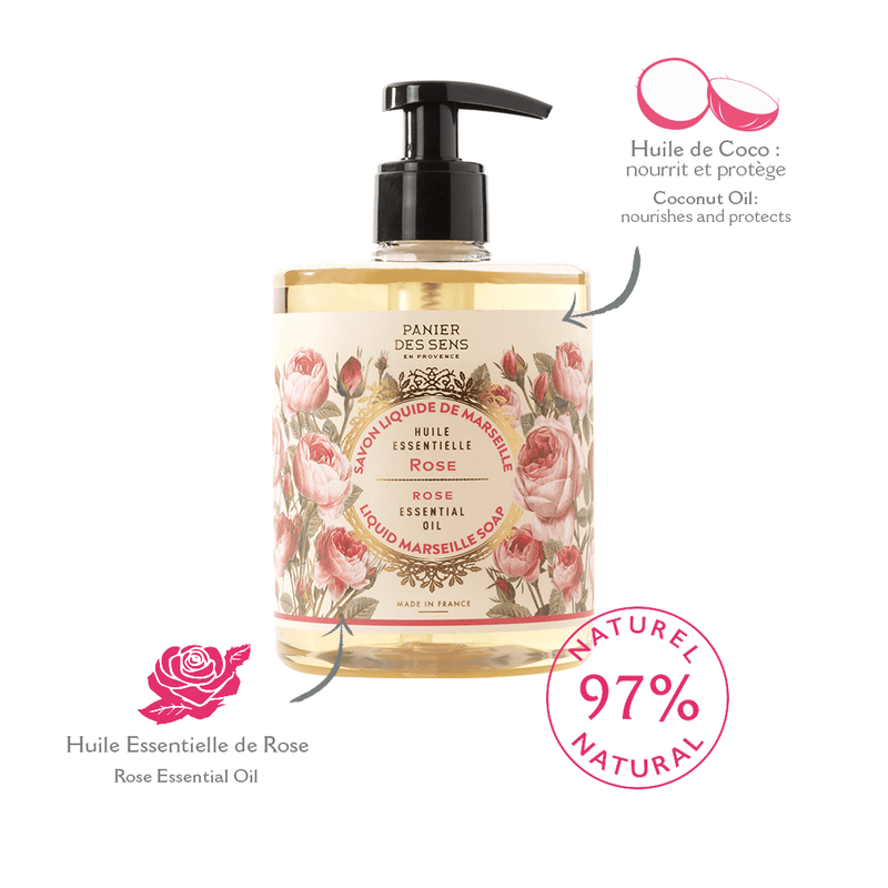 Savon de Marseille liquide – Rose Envoûtante 500ml - Panier des Sens